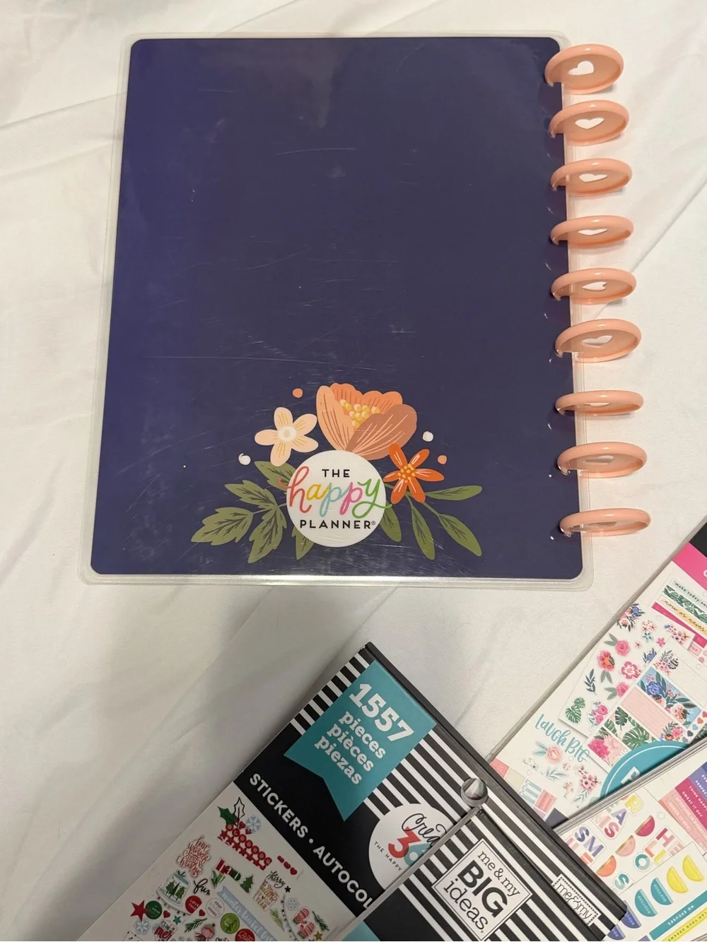 Happy Planner Bundle - 2  Covers + 9 Partially Used Sticker Books